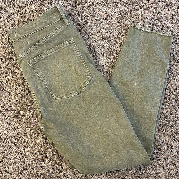 Free People Womens Slim Ankle Skinny Raw Hem Jeans Green 31 - Picture 12 of 13